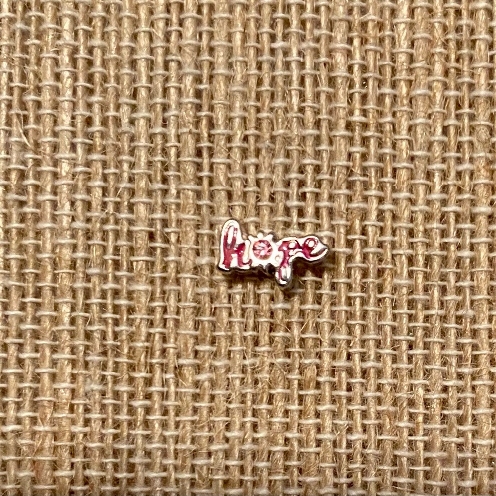 New Origami Owl Pink Crystal Hope Charm (retired collection)